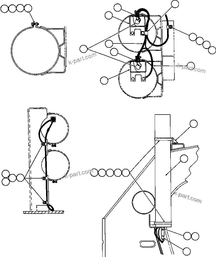Komatsu parts book diagram for AFE42-J 630E S/N 32081-32084 MT. LEYSHON: STEERING ACCUMULATOR INSTL