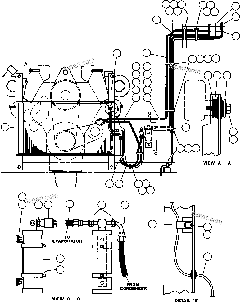 Komatsu parts book diagram for AFE42-J 630E S/N 32081-32084 MT. LEYSHON: AIR CONDITIONER PIPING & INSTL