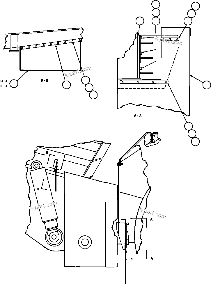 Komatsu parts book diagram for AFE42-J 630E S/N 32081-32084 MT. LEYSHON: MUD FLAP INSTL - 2