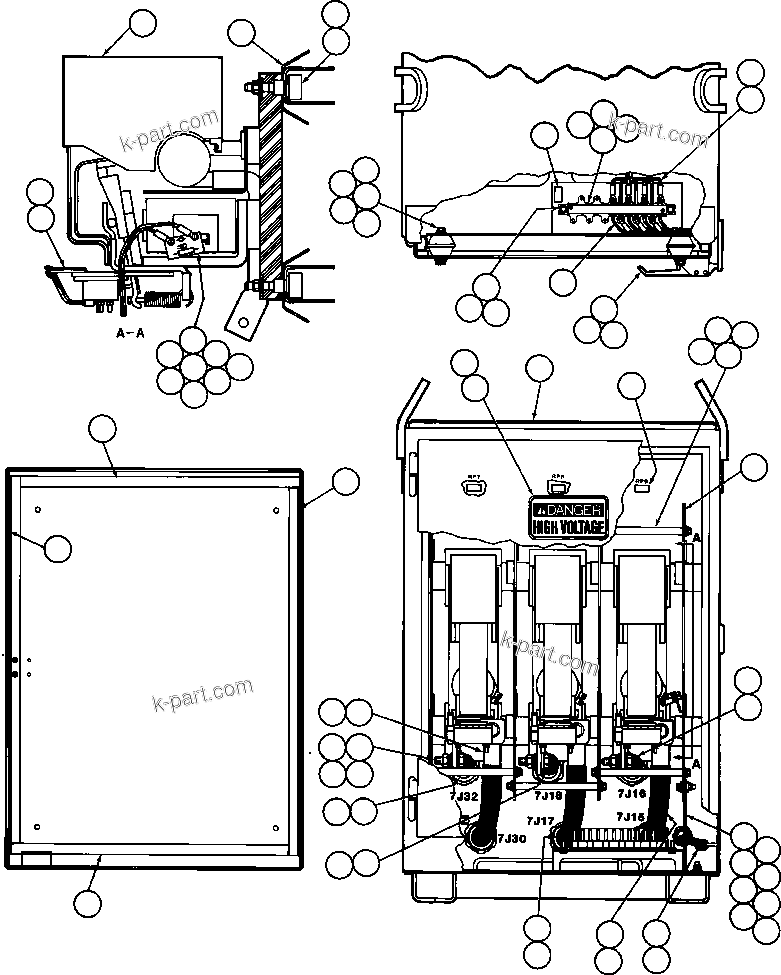 Komatsu parts book diagram for AFE42-J 630E S/N 32081-32084 MT. LEYSHON: CONTACTOR BOX ASSM (EB3738)