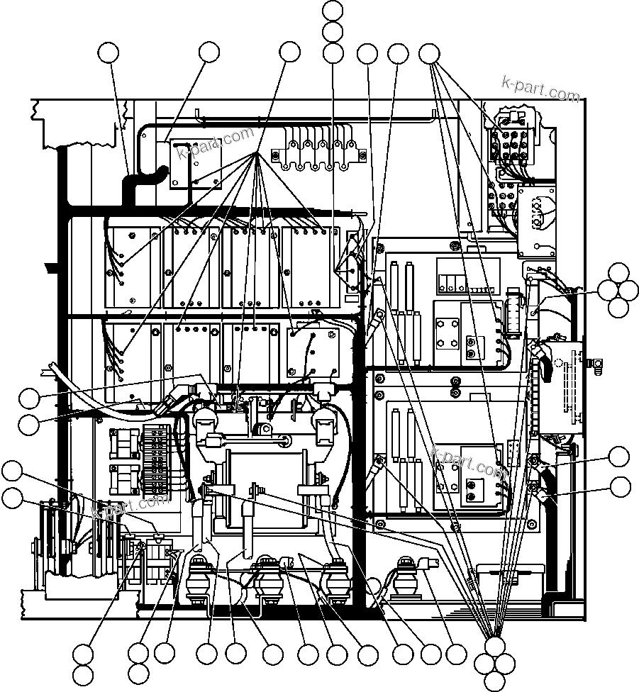 Komatsu parts book diagram for AFE42-J 630E S/N 32081-32084 MT. LEYSHON: CONTROL CABINET WIRING - 3