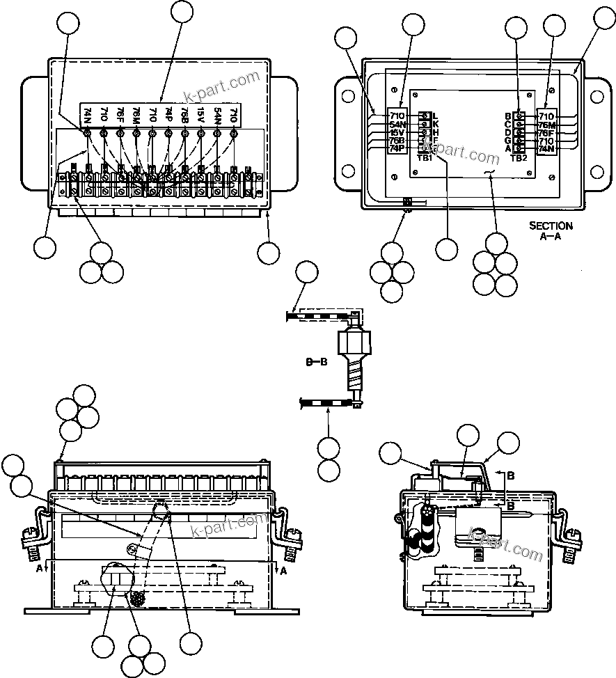 Komatsu parts book diagram for AFE42-J 630E S/N 32081-32084 MT. LEYSHON: RCP INTERFACE BOX ASSM (EB4942)