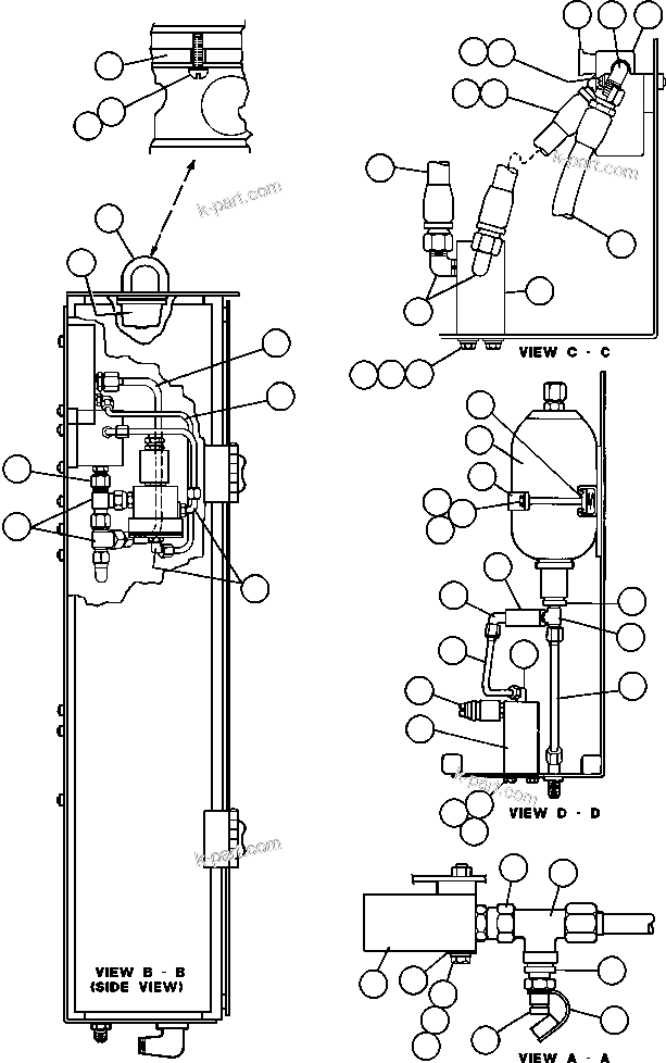 Komatsu parts book diagram for AFE42-J 630E S/N 32081-32084 MT. LEYSHON: HYDRAULIC CABINET ASSM - 1