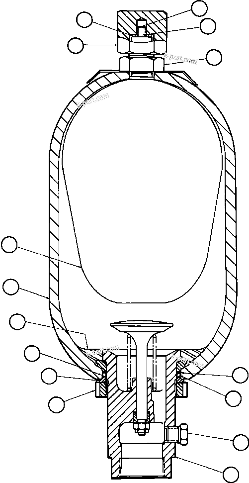 Komatsu parts book diagram for AFE42-J 630E S/N 32081-32084 MT. LEYSHON: ACCUMULATOR ASSM (VD2414)