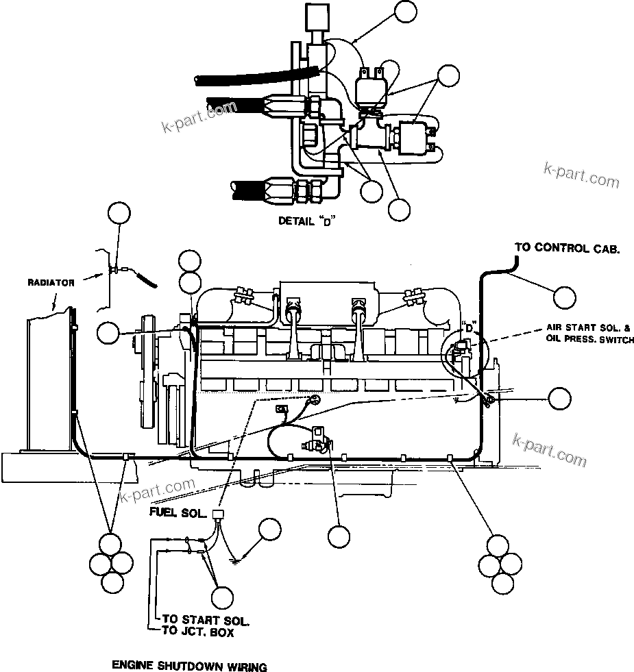 Komatsu parts book diagram for AFE42-J 630E S/N 32081-32084 MT. LEYSHON: ENGINE WIRING - 1