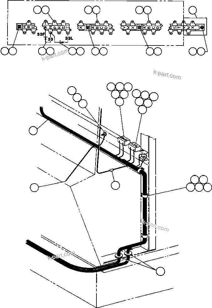 Komatsu parts book diagram for AFE42-J 630E S/N 32081-32084 MT. LEYSHON: L.H. DECK WIRING