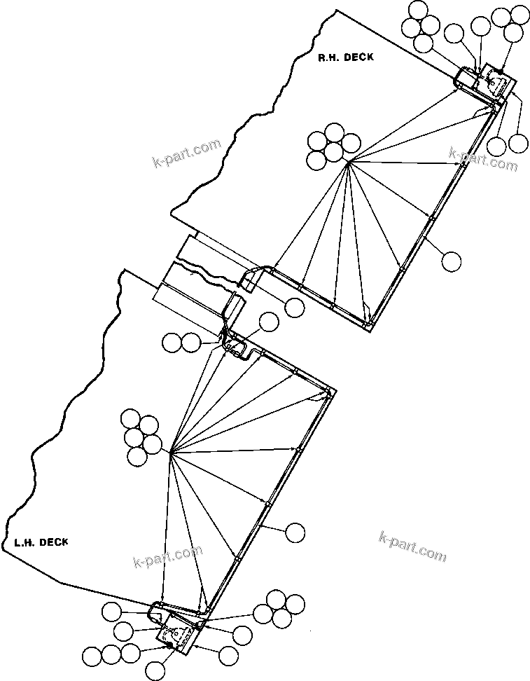 Komatsu parts book diagram for AFE42-J 630E S/N 32081-32084 MT. LEYSHON: DECK MOUNTED BACK-UP LIGHTS