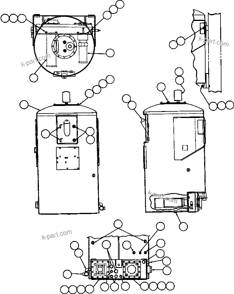Komatsu parts book diagram for AFE42-J 630E S/N 32081-32084 MT. LEYSHON: HYD TANK ASSM & INSTL