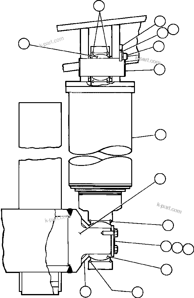 Komatsu parts book diagram for AFE42-J 630E S/N 32081-32084 MT. LEYSHON: HOIST CYLINDER & MOUNTING