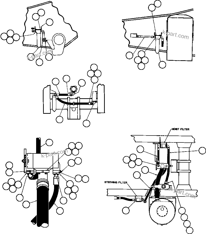 Komatsu parts book diagram for AFE42-J 630E S/N 32081-32084 MT. LEYSHON: HYD PUMP & FILTER PIPING
