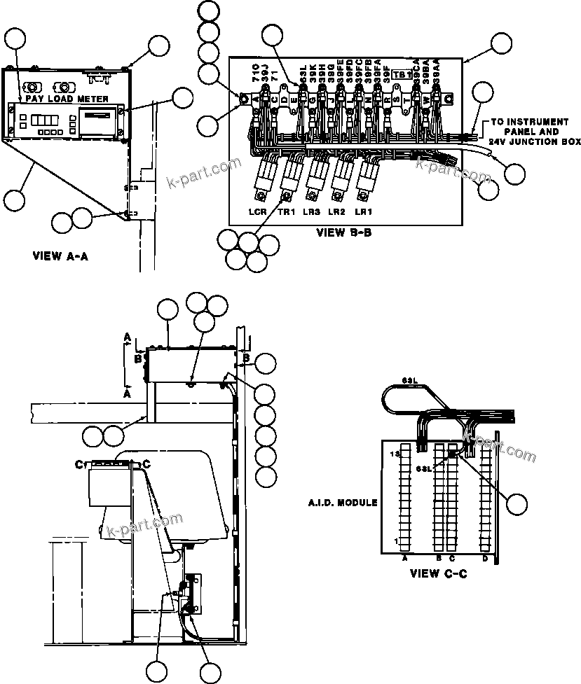Komatsu parts book diagram for AFE42-J 630E S/N 32081-32084 MT. LEYSHON: LOAD WEIGHING INSTL - 2 (MK3439)