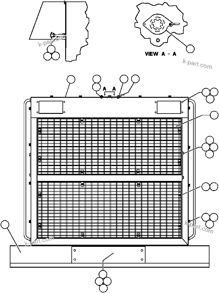 Komatsu parts book diagram for AFE43-AR 685E S/N 32278 BLAIR ATHOL: FRAME, HOOD & GRILLE INSTL