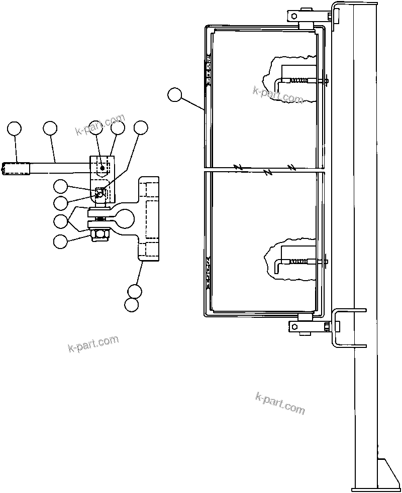 Komatsu parts book diagram for AFE43-AR 685E S/N 32278 BLAIR ATHOL: MIRROR INSTL