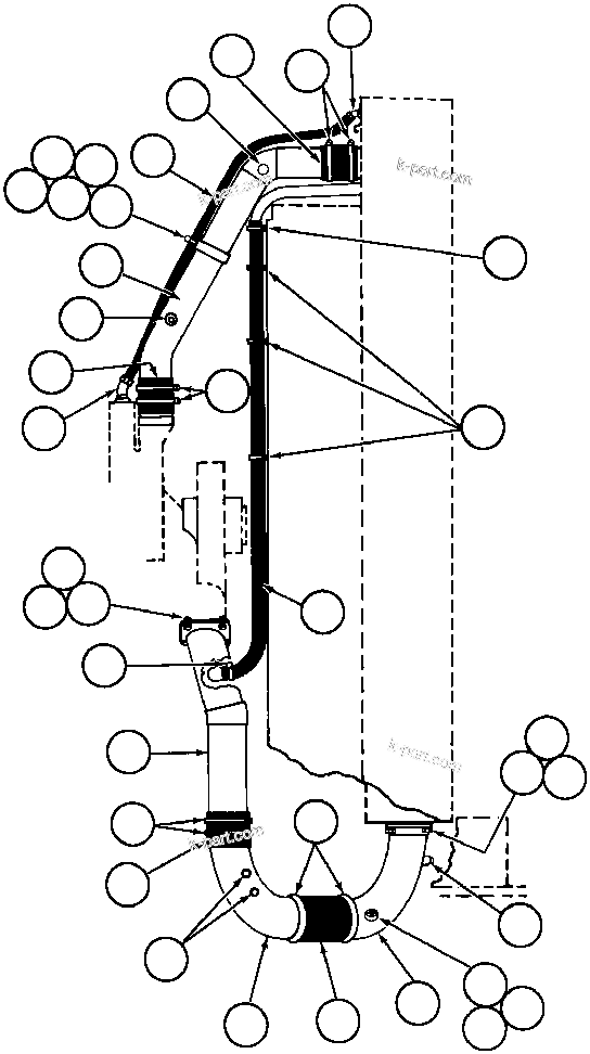 Komatsu parts book diagram for AFE43-AR 685E S/N 32278 BLAIR ATHOL: RADIATOR PIPING