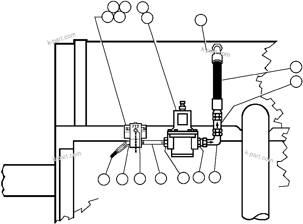 Komatsu parts book diagram for AFE43-AR 685E S/N 32278 BLAIR ATHOL: RADIATOR PRESSURIZATION