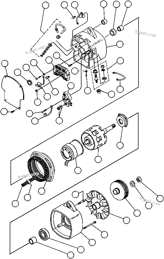 Komatsu parts book diagram for AFE43-AR 685E S/N 32278 BLAIR ATHOL: BATTERY CHARGING ALTERNATOR (1283871H91)