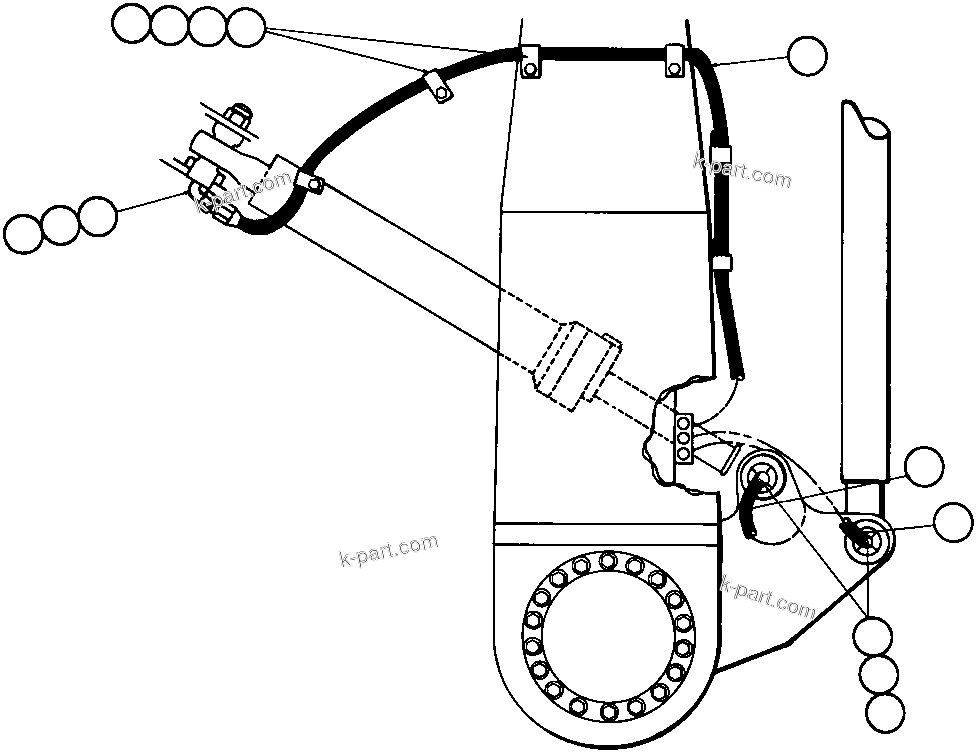 Komatsu parts book diagram for AFE43-AR 685E S/N 32278 BLAIR ATHOL: FRONT LUBRICATION