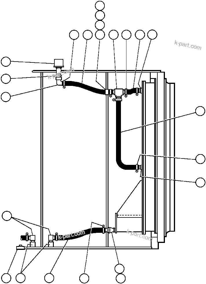 Komatsu parts book diagram for AFE43-AR 685E S/N 32278 BLAIR ATHOL: DRIVE WHEEL PIPING