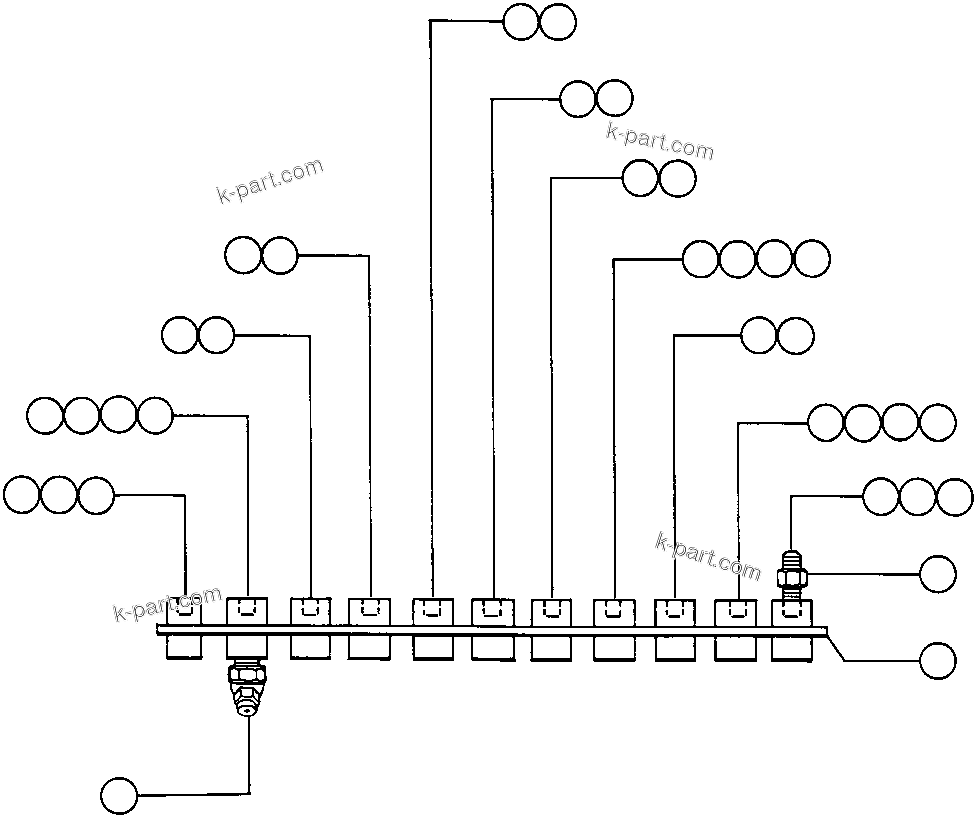 Komatsu parts book diagram for AFE43-AR 685E S/N 32278 BLAIR ATHOL: REAR LUBRICATION GROUP