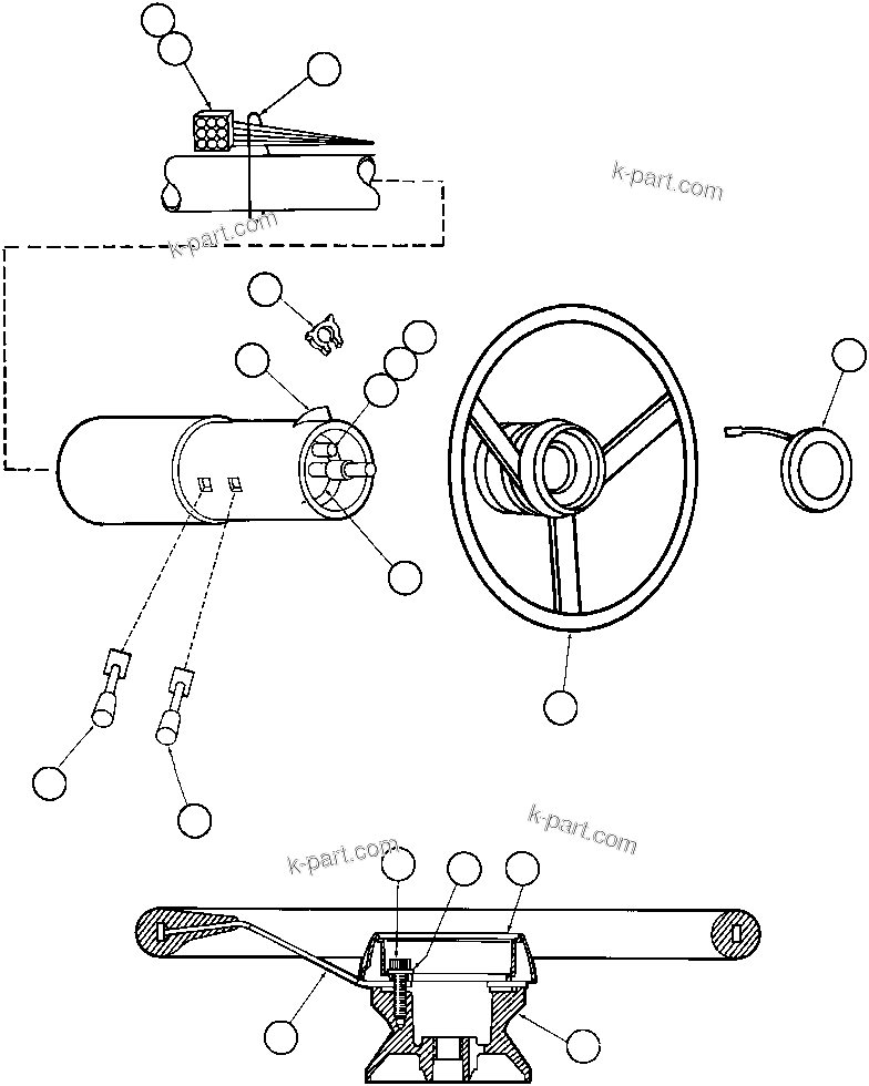 Komatsu parts book diagram for AFE43-AR 685E S/N 32278 BLAIR ATHOL: STEERING COLUMN INSTL