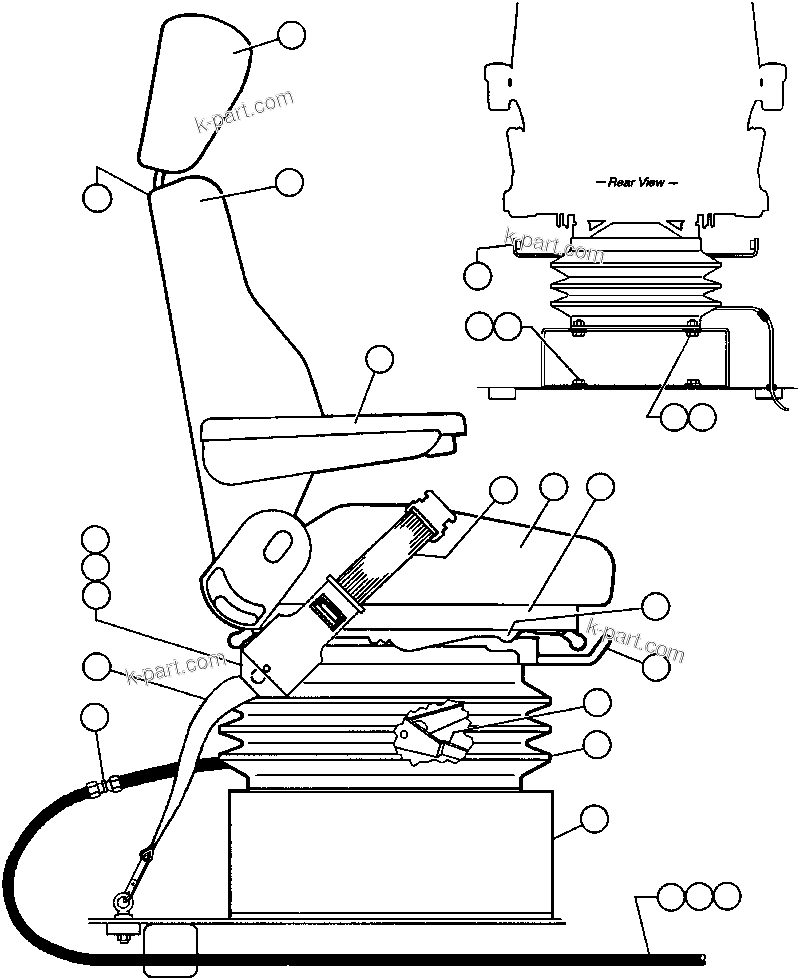 Komatsu parts book diagram for AFE43-AR 685E S/N 32278 BLAIR ATHOL: OPERATOR'S SEAT INSTL