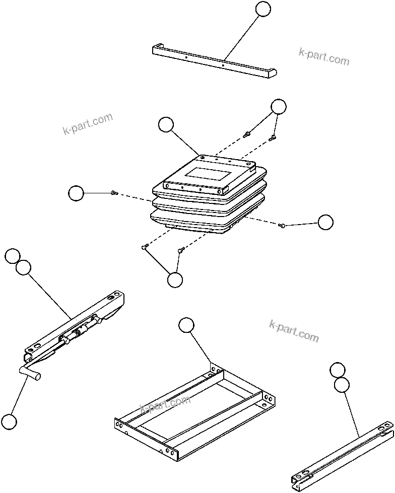Komatsu parts book diagram for AFE43-AR 685E S/N 32278 BLAIR ATHOL: DRIVER'S SEAT ASSM - 1 (PB8742)