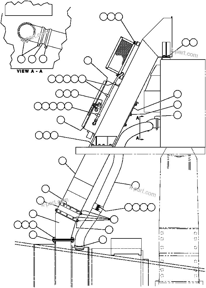 Komatsu parts book diagram for AFE43-AR 685E S/N 32278 BLAIR ATHOL: BLOWER INTAKE & COOLING AIR INSTL