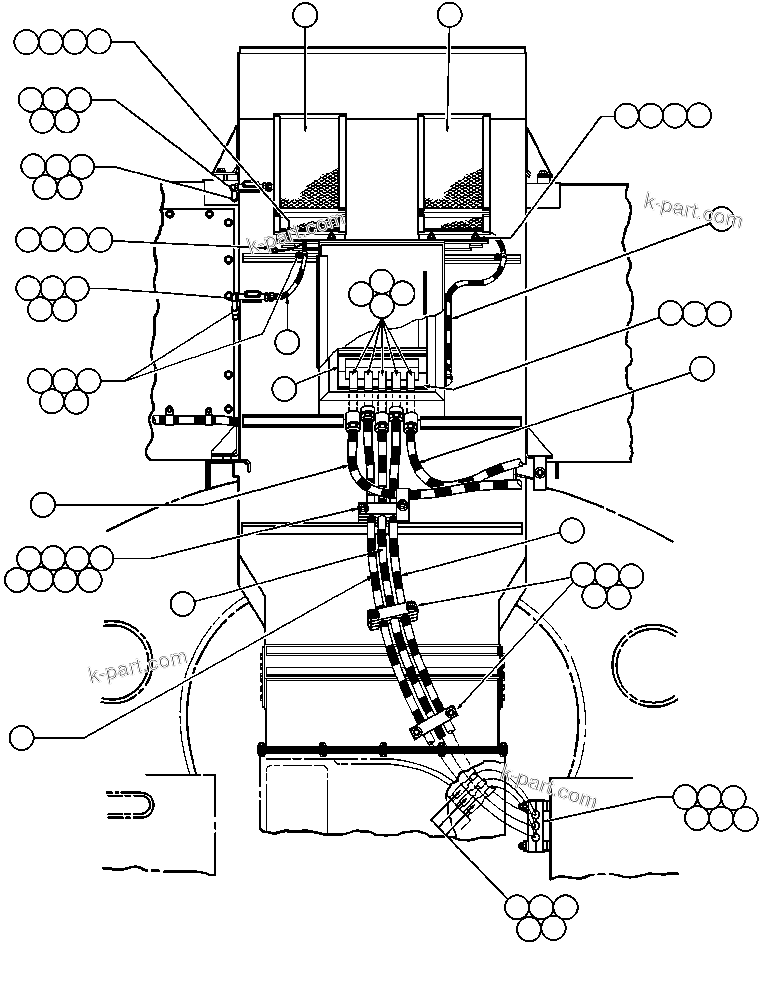 Komatsu parts book diagram for AFE43-AR 685E S/N 32278 BLAIR ATHOL: BLOWER INLET WIRING