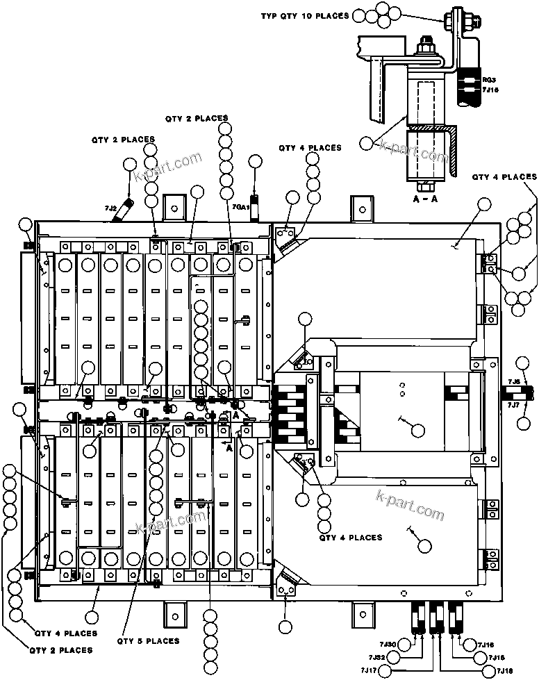 Komatsu parts book diagram for AFE43-AR 685E S/N 32278 BLAIR ATHOL: BLOWN GRID MODULE - 3