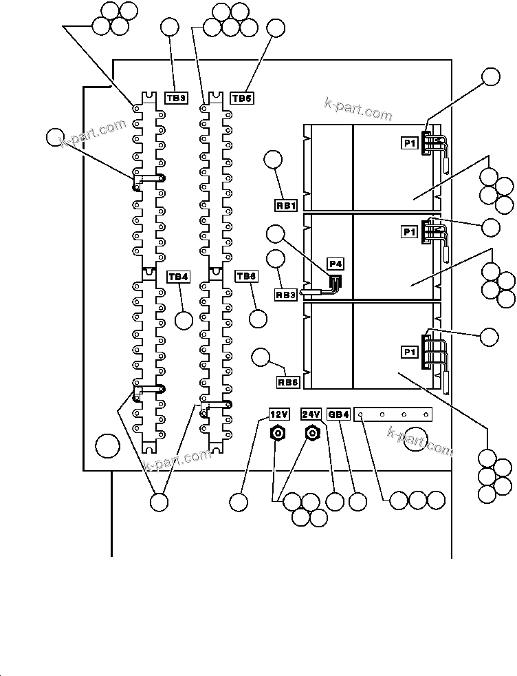 Komatsu parts book diagram for AFE43-AR 685E S/N 32278 BLAIR ATHOL: JUNCTION BOX ASSM