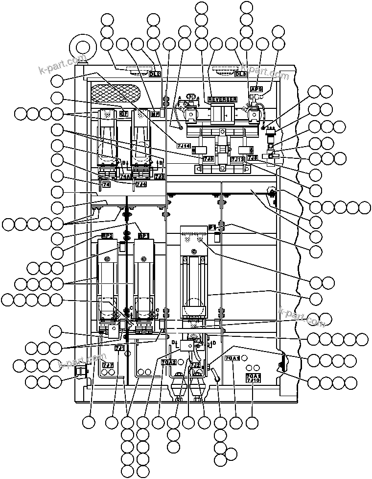 Komatsu parts book diagram for AFE43-AR 685E S/N 32278 BLAIR ATHOL: CONTROL CABINET ASSM - 1