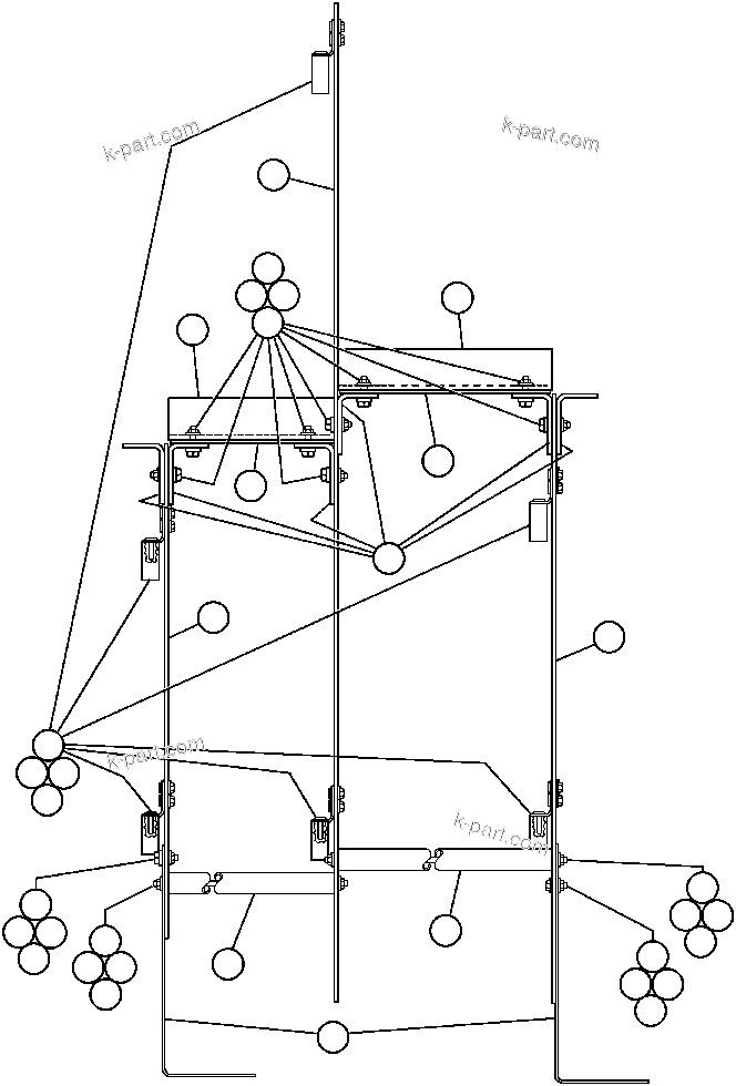 Komatsu parts book diagram for AFE43-AR 685E S/N 32278 BLAIR ATHOL: ARC BARRIER ASSM (EC7343)