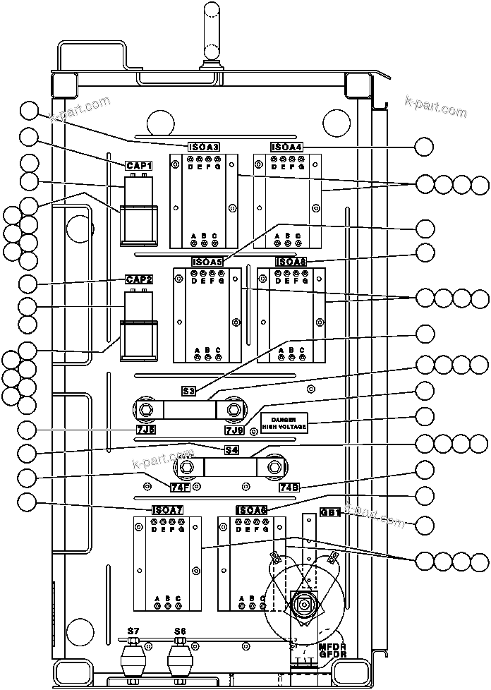 Komatsu parts book diagram for AFE43-AR 685E S/N 32278 BLAIR ATHOL: CONTROL CABINET ASSM - 4