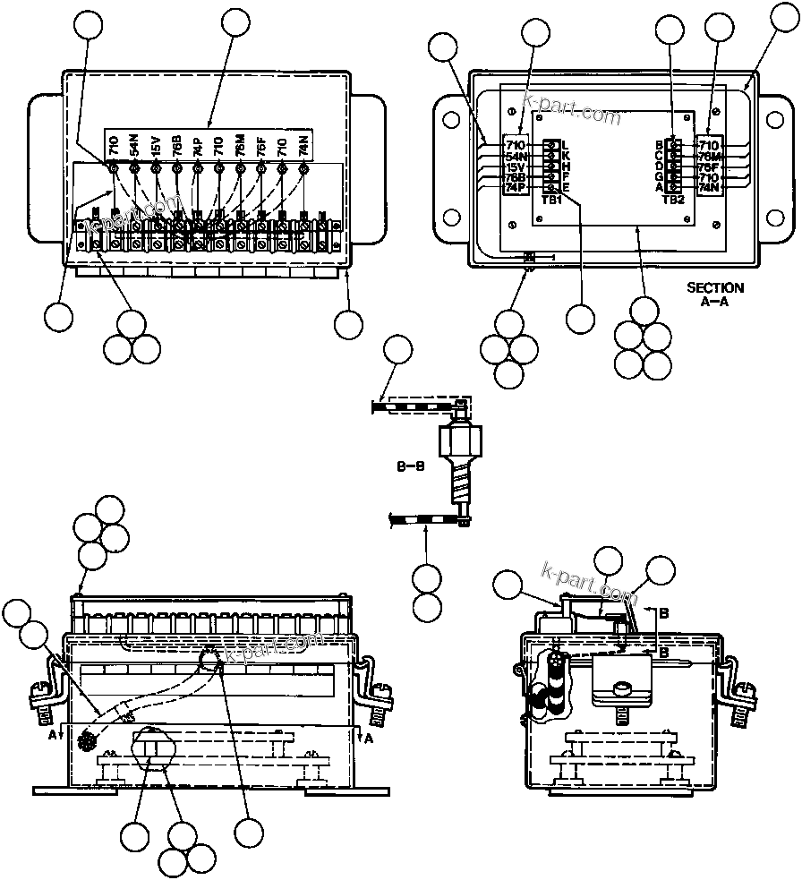 Komatsu parts book diagram for AFE43-AR 685E S/N 32278 BLAIR ATHOL: RCP INTERFACE BOX ASSM (EC4674)