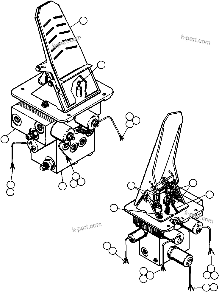 Komatsu parts book diagram for AFE43-AR 685E S/N 32278 BLAIR ATHOL: BRAKE TREADLE VALVE ASSM (TZ6781)