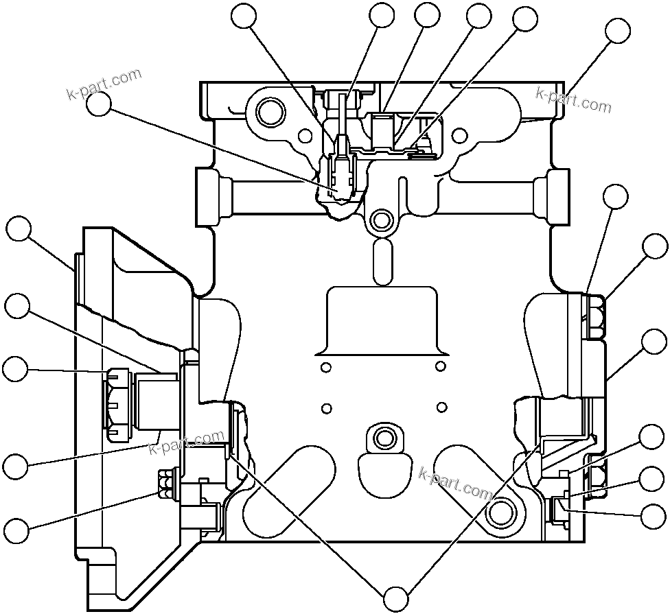 Komatsu parts book diagram for AFE43-AR 685E S/N 32278 BLAIR ATHOL: CRANKCASE & SHAFT (VE1265)