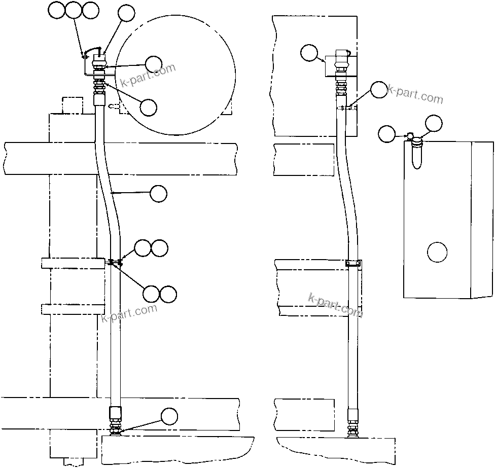 Komatsu parts book diagram for AFE43-AR 685E S/N 32278 BLAIR ATHOL: WIGGINS QUICK FUEL - L.H. (BD0651)