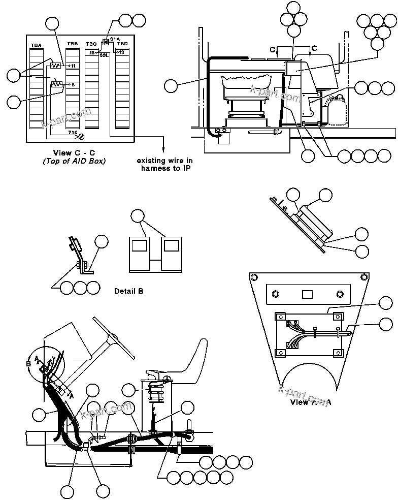 Komatsu parts book diagram for AFE43-AR 685E S/N 32278 BLAIR ATHOL: LEFT DECK WIRING INSTL