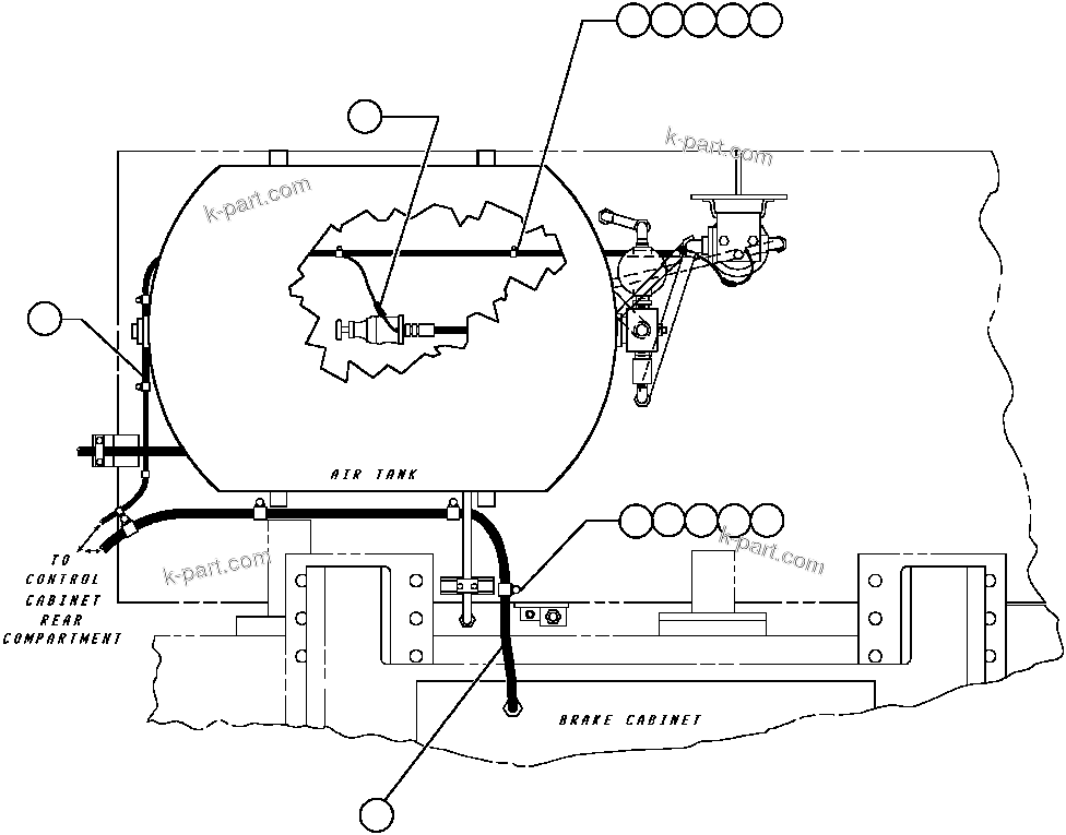 Komatsu parts book diagram for AFE43-AR 685E S/N 32278 BLAIR ATHOL: REAR LEFT DECK WIRING