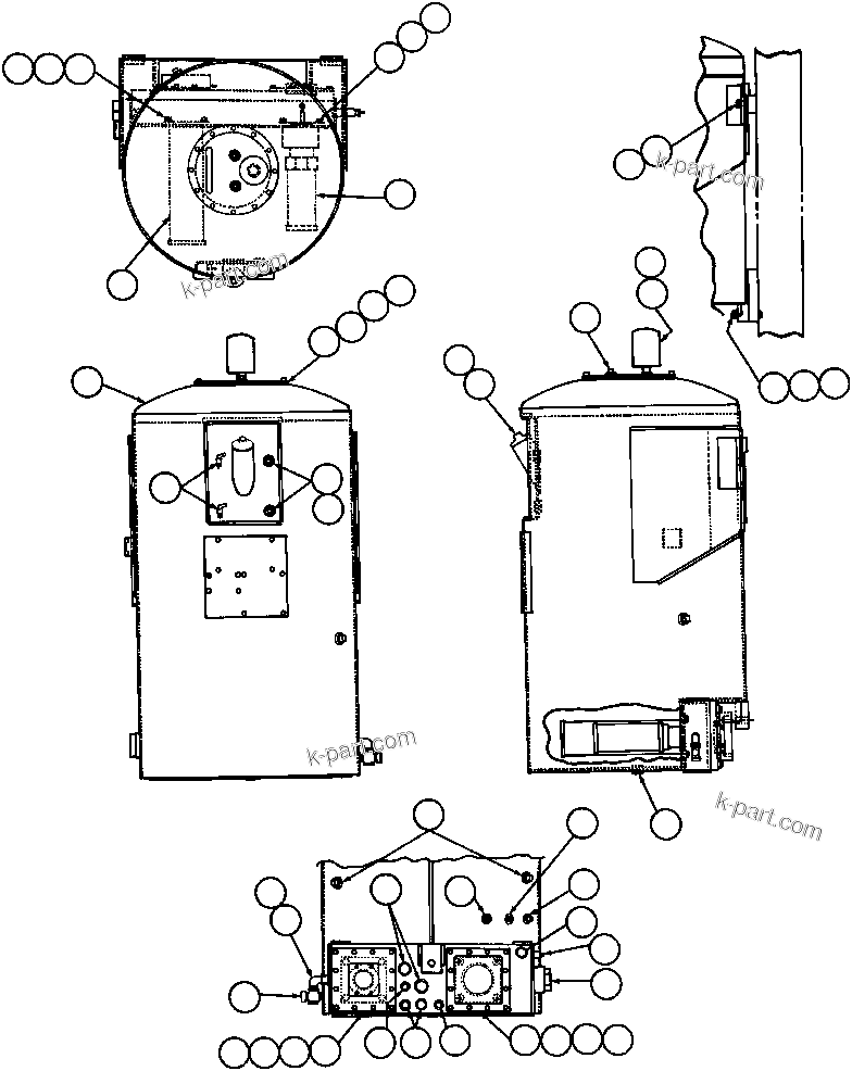 Komatsu parts book diagram for AFE43-AR 685E S/N 32278 BLAIR ATHOL: HYD TANK ASSM & INSTL