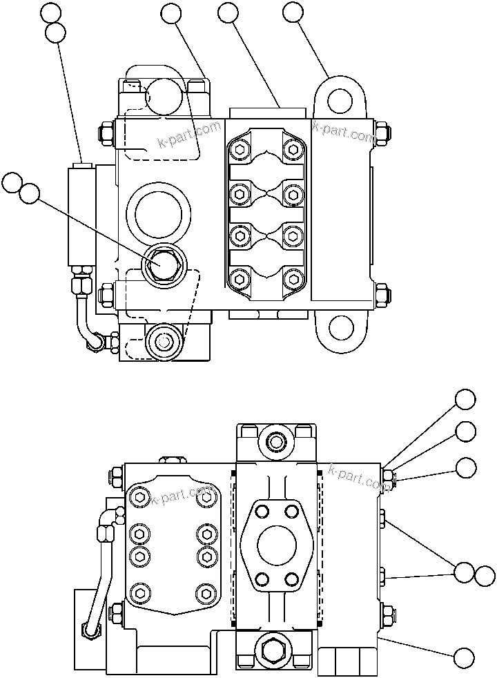 Komatsu parts book diagram for AFE43-AR 685E S/N 32278 BLAIR ATHOL: HOIST VALVE ASSM (PB7648)