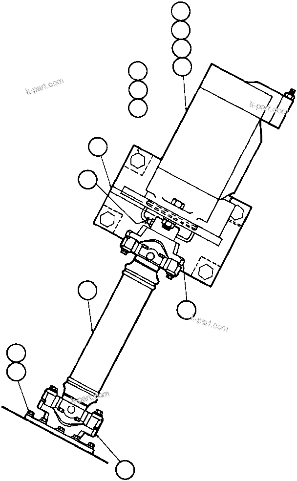 Komatsu parts book diagram for AFE43-AR 685E S/N 32278 BLAIR ATHOL: HOIST PUMP & U-JOINT INSTL