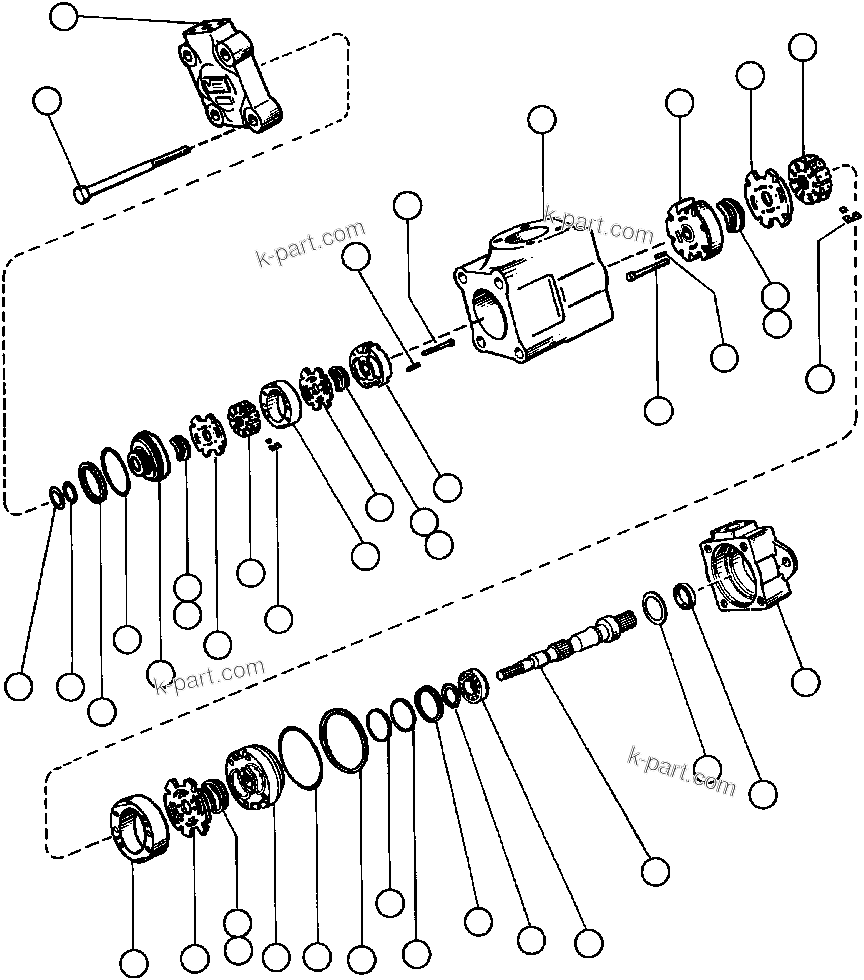 Komatsu parts book diagram for AFE43-AR 685E S/N 32278 BLAIR ATHOL: HOIST & STEERING PUMP ASSM (PB8142)