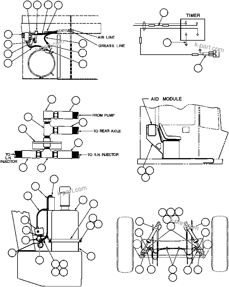 Komatsu parts book diagram for AFE43-AR 685E S/N 32278 BLAIR ATHOL: AUTOMATIC LUBRICATION SYSTEM