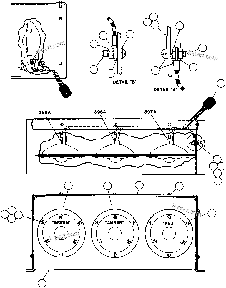 Komatsu parts book diagram for AFE43-AR 685E S/N 32278 BLAIR ATHOL: PAYLOAD LIGHT ASSM (EB3789-RH/EB3790-LH)