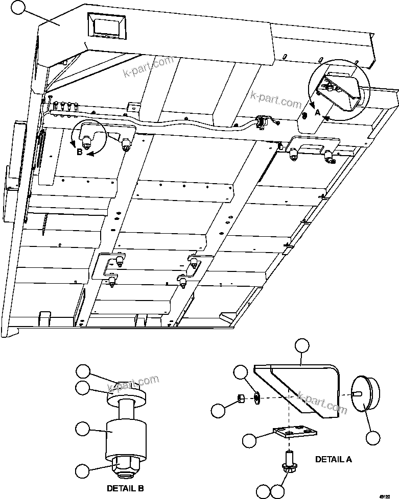 Komatsu parts book diagram for AFE57-FS 830E-1AC S/N A30723 - A30726    ISLA RIESCO: RH DECK INSTALLATION