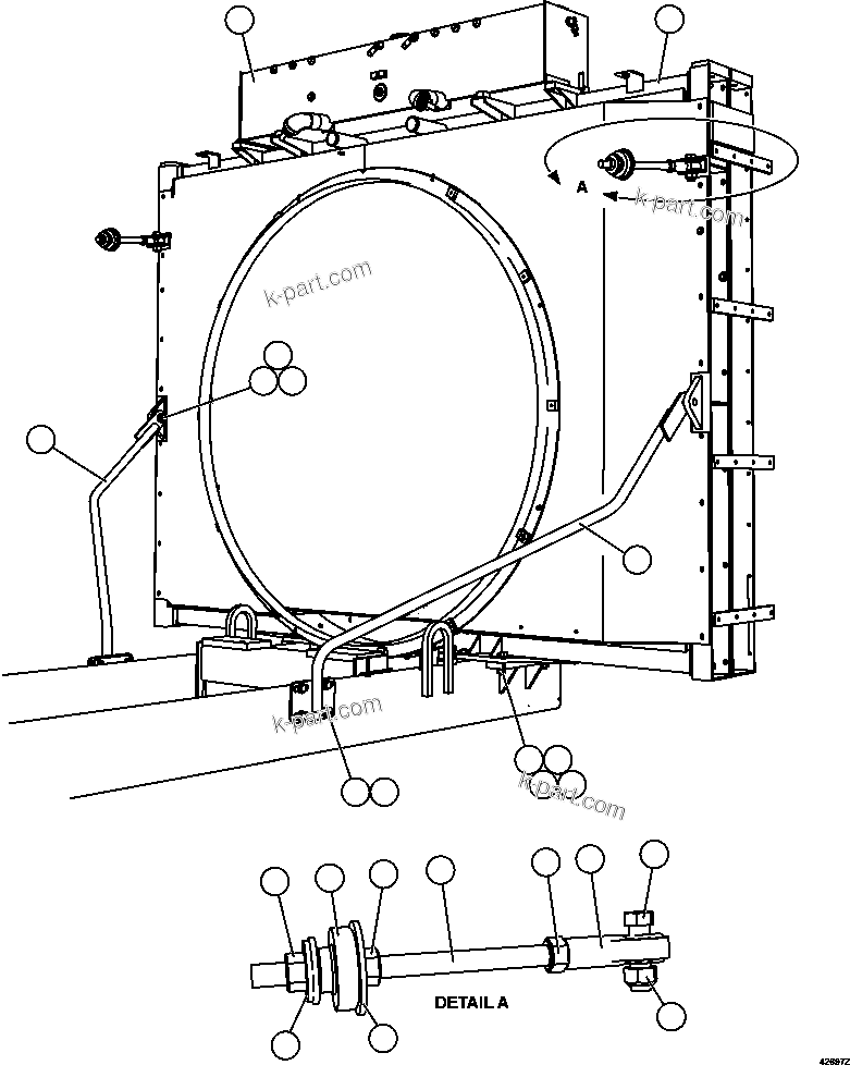 Komatsu parts book diagram for AFE57-FS 830E-1AC S/N A30723 - A30726    ISLA RIESCO: RADIATOR INSTALLATION