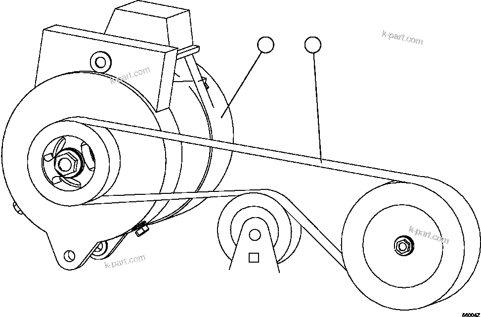 Komatsu parts book diagram for AFE57-FS 830E-1AC S/N A30723 - A30726    ISLA RIESCO: BATTERY CHARGING ALTERNATOR INSTL