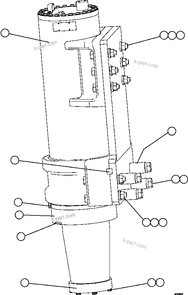 Komatsu parts book diagram for AFE57-FS 830E-1AC S/N A30723 - A30726    ISLA RIESCO: FRONT SUSPENSION INSTALLATION