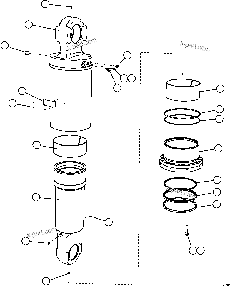 Komatsu parts book diagram for AFE57-FS 830E-1AC S/N A30723 - A30726    ISLA RIESCO: REAR SUSPENSION    EM8840